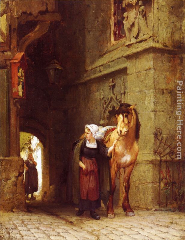 Leading the Horse from Stable painting - Frederick Arthur Bridgman Leading the Horse from Stable art painting
